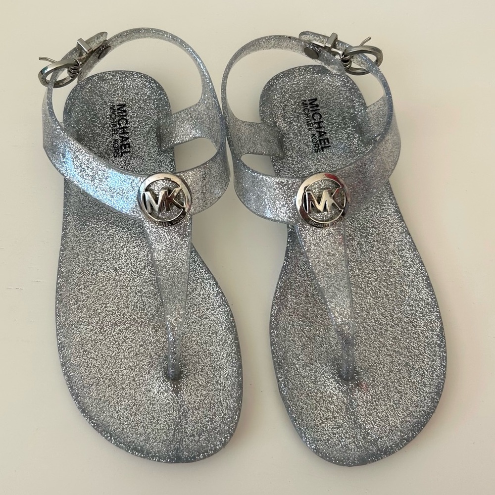 Michael Kors Kids Size 13 Silver Glitter Sandal with Strap